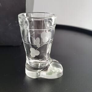 Earmon Irish Shamrock Etched Boot Shot Glass